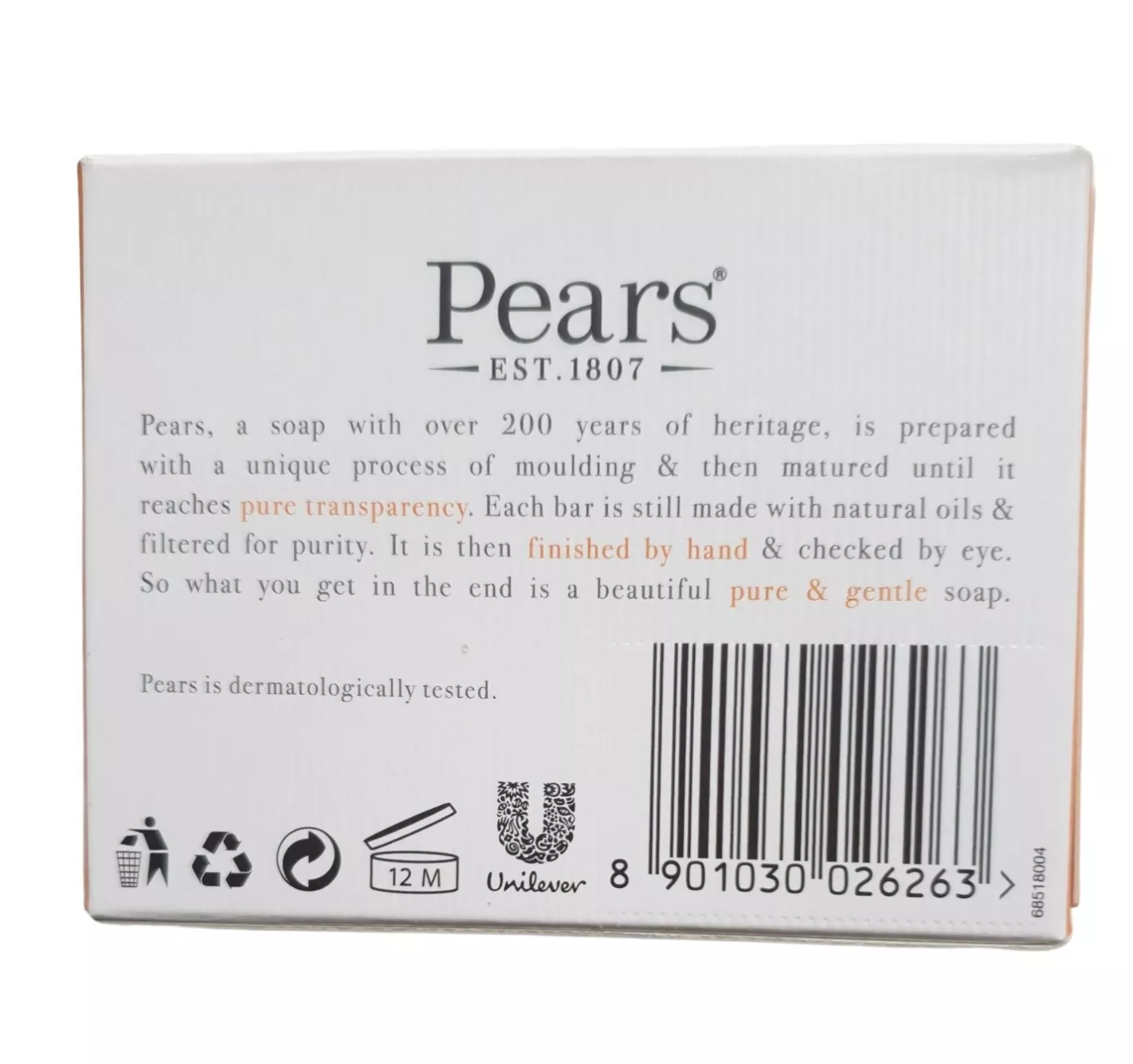 Pears Transparent Soap Amber Natural Oils 125gm - Image 4