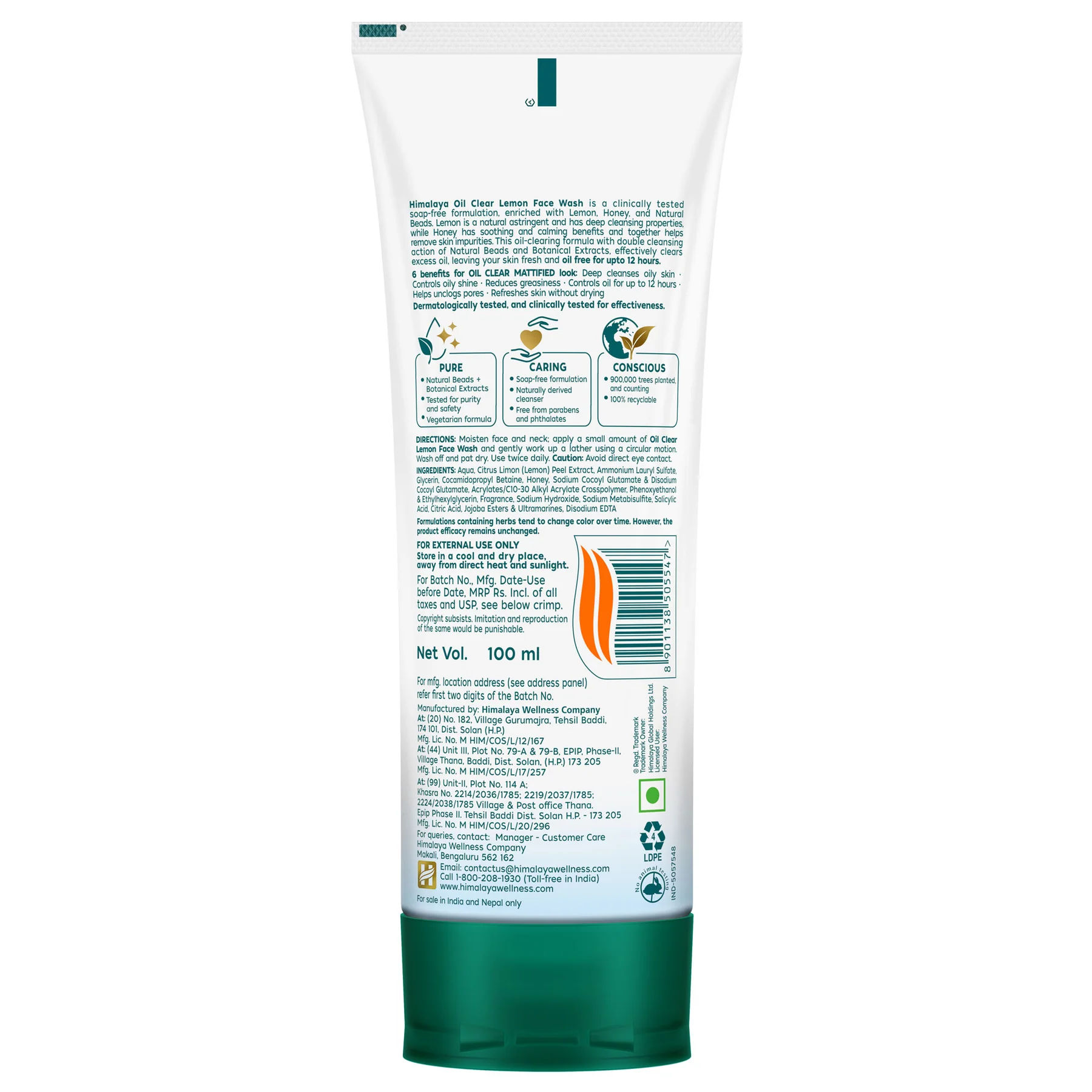Himalaya Oil Clear Lemon Face Wash 100ml - Image 2