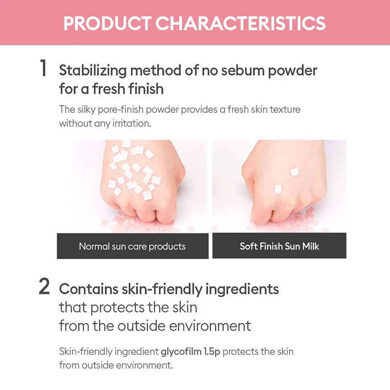 Missha Soft Finish Sun Milk SPF50+ PA+++ 70ml - Image 8