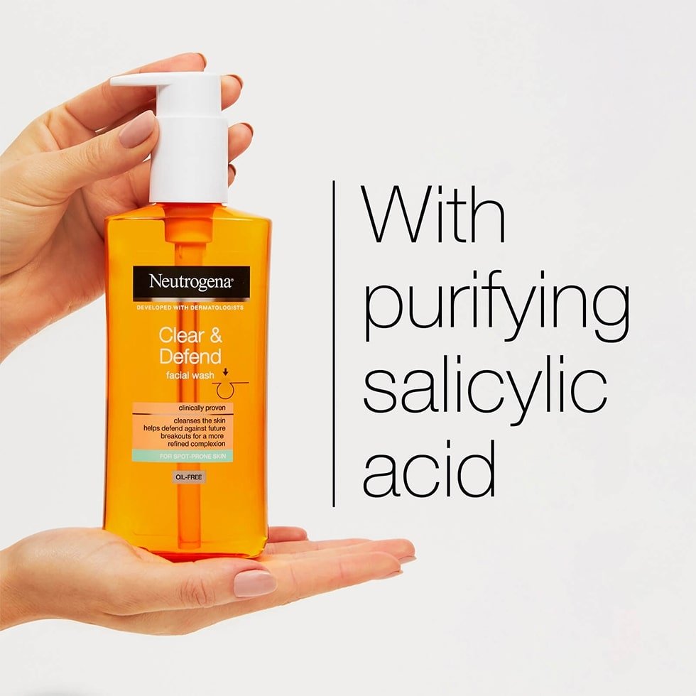 Neutrogena Clear & Defend 2% Salicylic Acid Facial Wash 200ml - Image 4